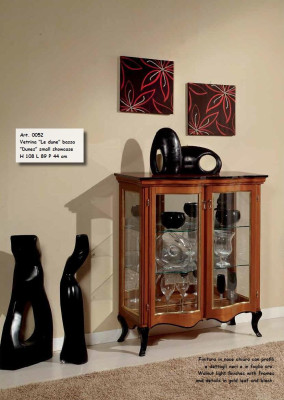 Classic Showcases Glass Wardrobe Display case Wood Living room Luxury Brown Sideboard