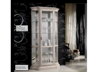 Display case Glass Cabinet White Luxury Italian Furniture Showcases Cabinets Living room