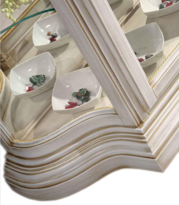Display case Glass Cabinet White Luxury Italian Furniture Showcases Cabinets Living room