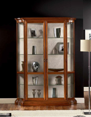 Glass Cabinet Luxury Showcases Cabinets Brown Display Case Classic Italian Furniture