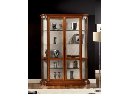 Glass Cabinet Luxury Showcases Cabinets Brown Display Case Classic Italian Furniture
