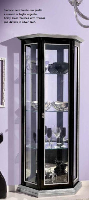 Display case Glass Cabinet Black Luxury Italian Furniture Display case Cabinets Living room