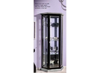 Display case Glass Cabinet Black Luxury Italian Furniture Display case Cabinets Living room