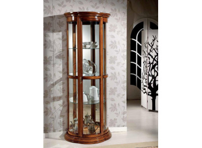 Classic Showcases Glass Wardrobe Display case Wood Living room Luxury Brown Sideboard