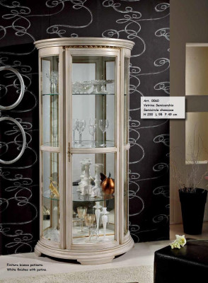Classic Showcases Glass Wardrobe Display case Wood Living room Luxury Brown new Sideboard