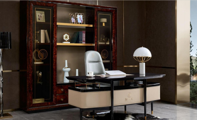 Furnishings Study room Office Furniture Table Wardrobe Armchair Suite 3-piece set