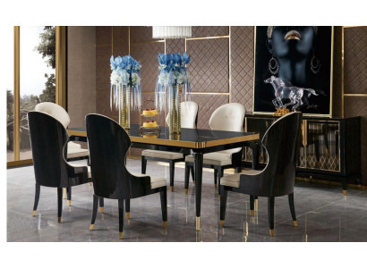 Design Dining Room Chair Set Metal Tables Armchair 4x Chairs Table Suite 4pcs.