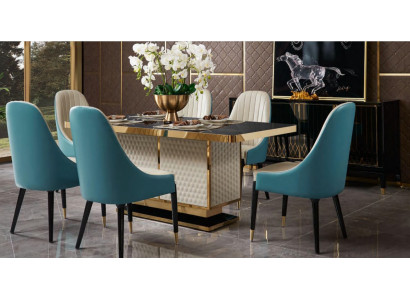 Dining table 6x Chairs Chair Dining room Set Dining set Modern Furniture Table