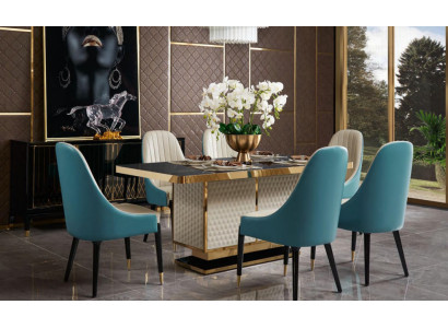 Dining Room 1x Chair Set Seat Real Chairs Upholstery Lehn Designer Wood Armchair new