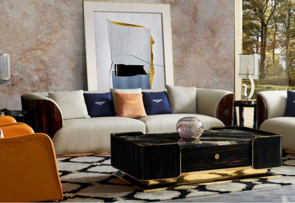 Leather Sofa Designer Couch Upholstery Sofa Couches Four Seater Furniture Living room Wood
