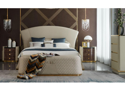 Bedroom Bed Stool 2x Bedside table Complete e Sets Leather Furniture