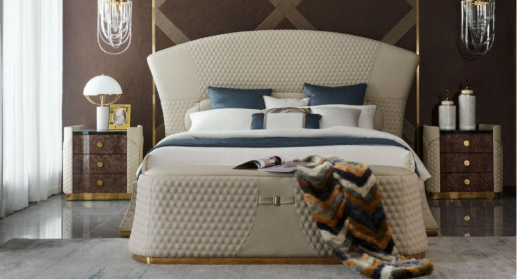 Design Leather Bed Luxury Upholstery Beds Double Bedroom 180x200