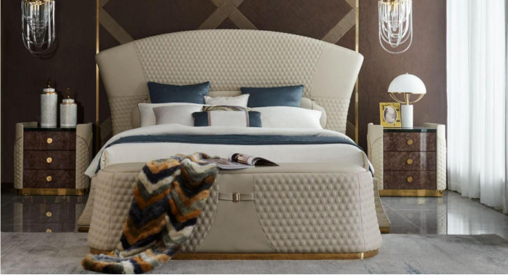 Design Leather Bed Luxury Upholstery Beds Double Bedroom 180x200