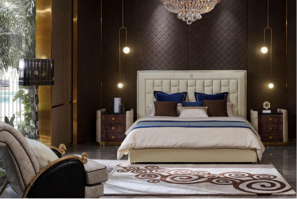Bed Bedroom Design Beds Bedside tables Luxury Furniture 3pcs. suite