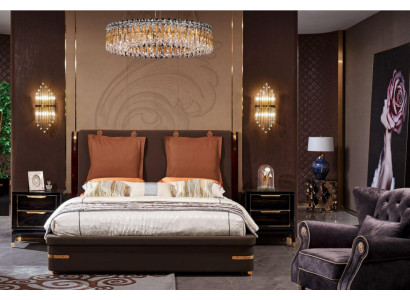 Luxury Bedroom Furniture 3pcs. Complete Set Bed 2x Bedside tables Modern