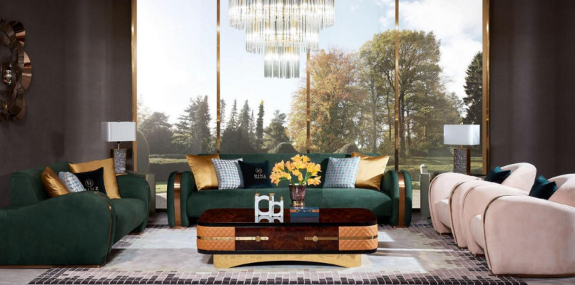 Luxury Furniture Sofa set Couch Sofa Upholstery Coffee table Sofas Suite