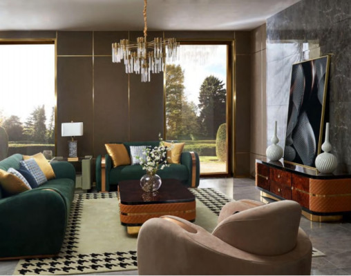 Luxury sofa set 4 pieces. Set Sofa Leather Sofa Upholstery Chesterfield Couch Sofas