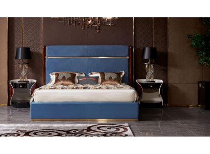 Classic s Bed frame Leather Bed Blue e Luxury Beds Bedroom Furniture