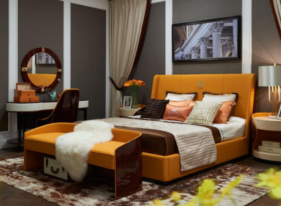 Bed Bedside table Stool 4 pcs. Bedroom Set Modern Design Luxury Beds new
