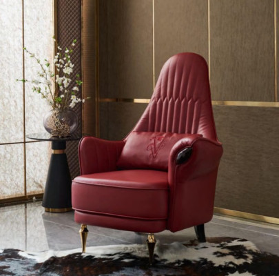 Armchair Design Couch Sofa Relax Lounge Leather Luxury TV Club Upholstery