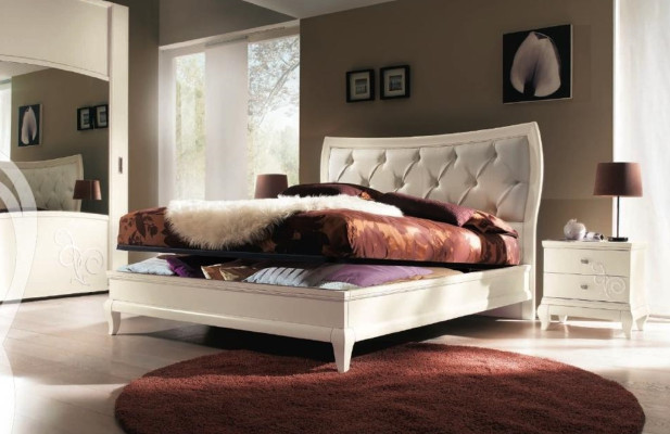 Bed Beds Bed Frame Wood Double Bed frame Double Beds Modern Hotel Italy