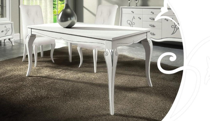 Dining table Extendable Table xxl Tables Modern Wood Ess Dining room Design White new