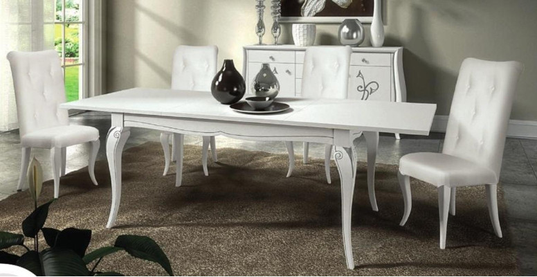 Dining table Extendable Table xxl Tables Modern Wood Ess Dining room Design White new