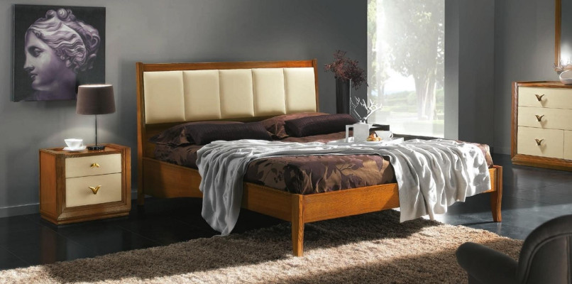 Luxury set 3 pieces. Bedroom Bed Bedside table Beds Double Wood Bed frame new