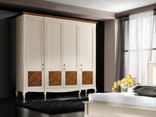 Wardrobe Real wood Wardrobe Solid Bedroom Furniture Italy wooden cabinet
