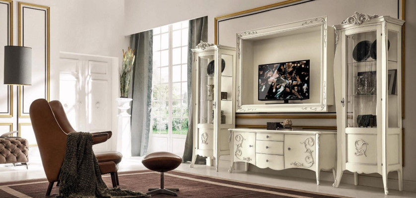 Set 4 pieces Living room TV cabinet Display case tv Sideboard Wardrobe Table Living room Wood Furniture