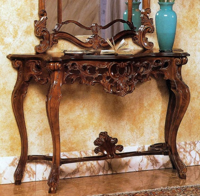 Console + Mirror Designer Console table Wood Table Console Luxury Set 2 pieces.