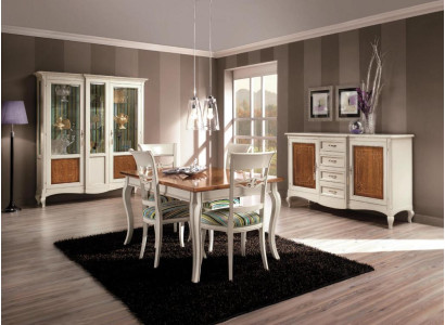 Dining room Set Suite Chest of drawers Chairs 4x Display case Group Dining set Display cabinets 7 pieces.