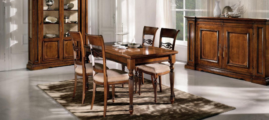 Living room Set Table 4x Chairs Seating group Dining set Dining room garnitur table set