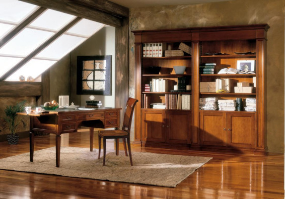 Office Furniture Furnishings Table Study room Bookshelf 2pcs. Set Italy