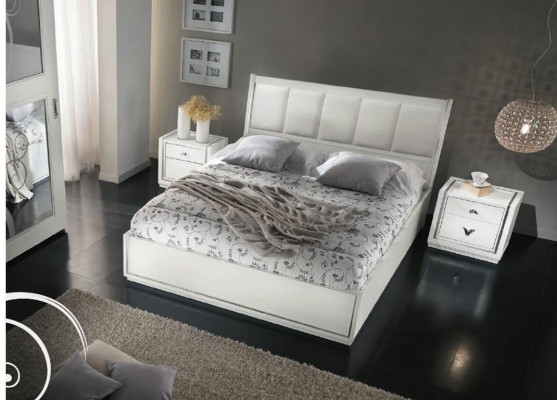 Suite Set 3pcs.Bedroom Bed Bedside table Group Double Beds Luxury Beds
