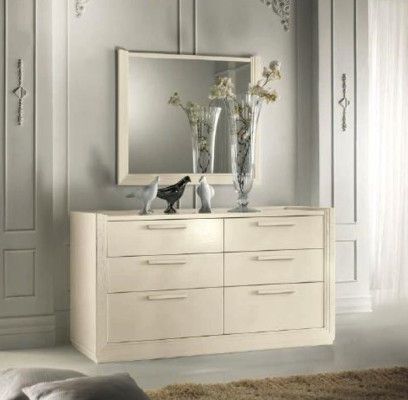 Chest of drawers Mirror Chests of drawers Group Wood Design Sideboard Side Wardrobe Shelf Set 2pcs