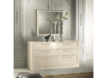 Chest of drawers Mirror Chests of drawers Group Wood Design Sideboard Side Wardrobe Shelf Set 2pcs