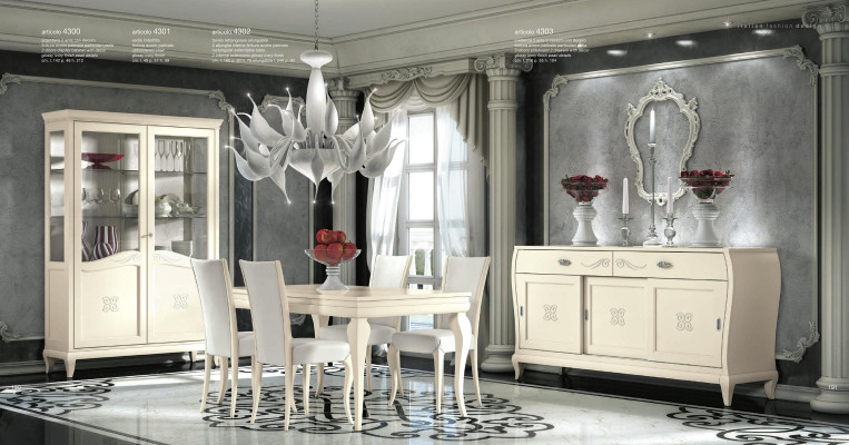 Dining room Dining table Chair Chest of drawers Display case Ess Table Group Wood Italy Set 7pcs
