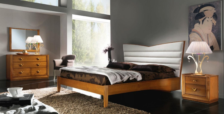 Luxury Set Bedroom Bed Bedside table Double Hotel Beds Upholstery Design 3-piece.