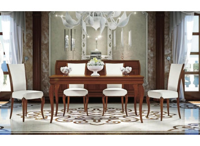 Dining room Dining table Chair Extendable Table Tables Group Wood Design Set 5pcs.