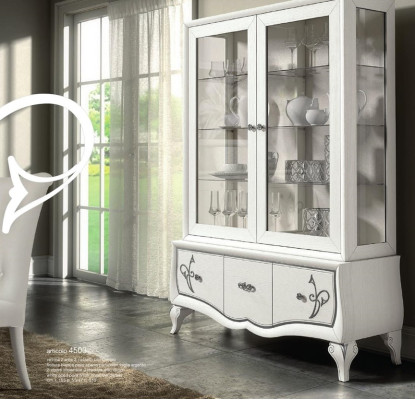 Luxury Display Case Glass Wardrobe Antique Style Modern Wood Showcases Italian Furniture