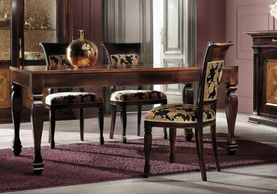 Dining room Set Suite Chest of drawers Chairs 4x Display case Group Dining set Table 7 pieces.
