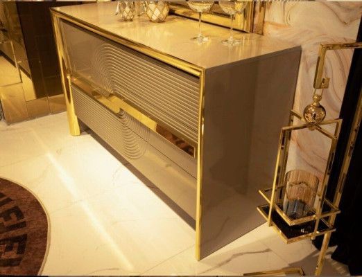 Luxury Table White stainless steel Dining tables Dining table Italian design Gold Tables