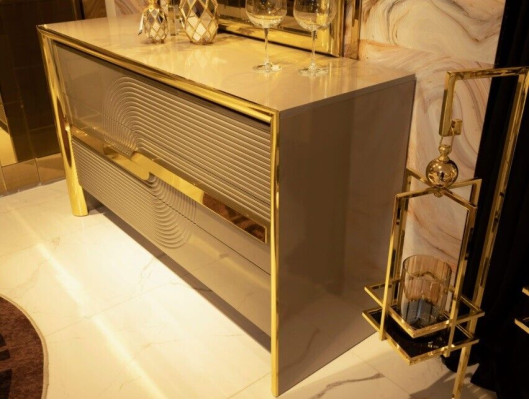 Luxury Table White stainless steel Dining tables Dining table Italian design Gold Tables