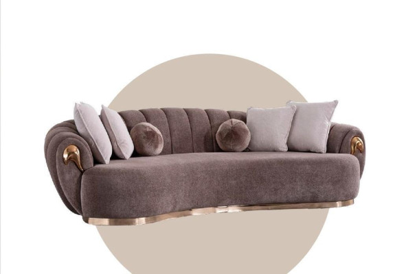 Three Seater Couch Upholstery Furniture Sofa Couches Rounded Drop Shape