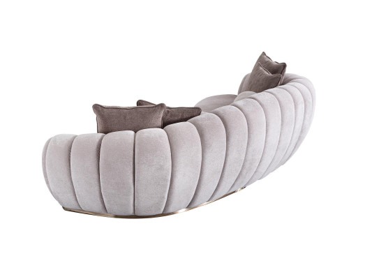 Luxury Sofa Big Couch Round Couches xxl Sofas Seat Furniture Fabric 263cm Gray