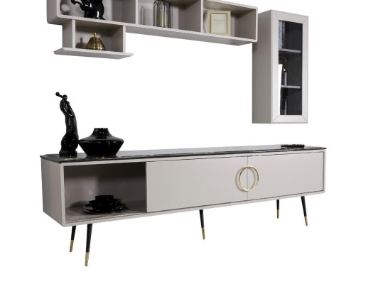 Complete e dining set 7 pieces. Dining room Sideboard Set Modern Table 4x Chairs TV cabinet