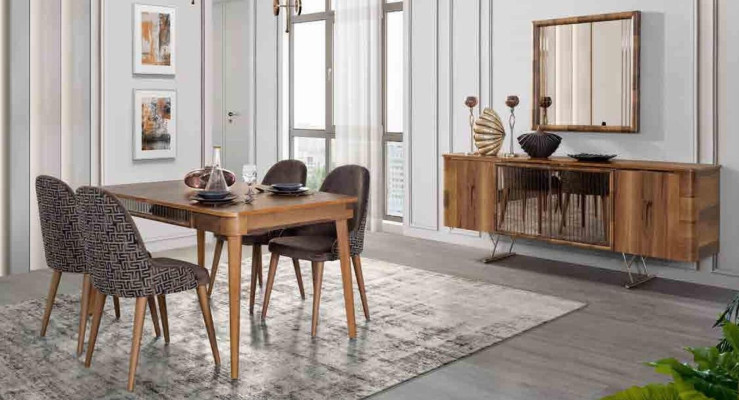 Complete Sets Dining room Set Dining table 6x Chair Suite Table Group 7pcs. sets