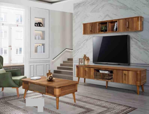 tv Wall Wood Style Modern Shelf Living room Furniture Wardrobe new modern Wall unit new