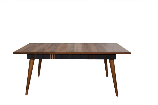 Table Dining room Suite Dining table Chair Set 5pcs. Textile Wood Leaning Chairs Furniture